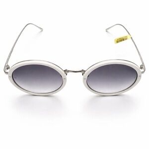 Linda Farrow LFL239 C685SUN White Silver Round Sunglasses NWT $645 Japan